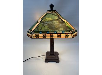 Resin Faux Stained Glass Lamp With Fish Design