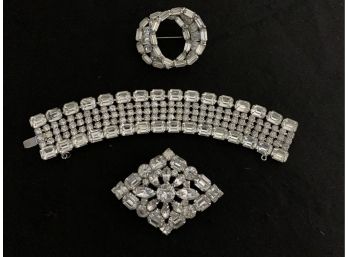 Lot Of Vintage Weiss  1 Bracelet And 2 Broaches