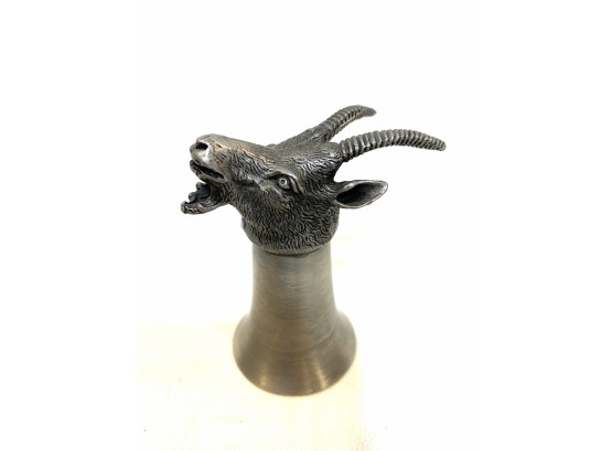 Rare Pewter Stirrup Cup - Goat