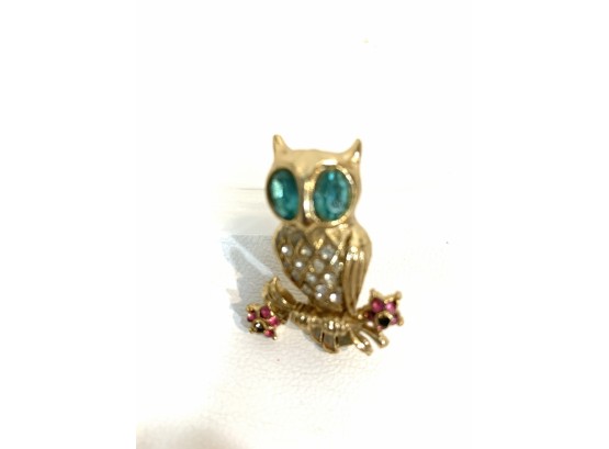 Small Vintage Caro Owl Brooch