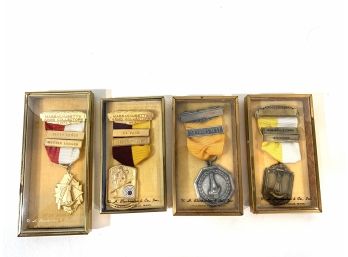 Lot Of 4 Vintage Rifle Medals 1951-1956