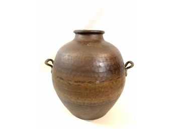 Large Antique Copper Hammered Pot