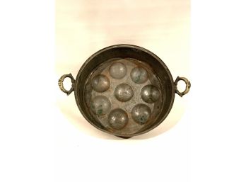 Antique French Copper Egg Poaching Pan