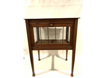 Display Case Side Table With Glass Sides