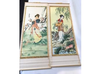 2 Vintage Oriental Poster Scrolls