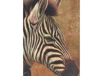 Zebra Print On Canvas Wrapped Around Frame