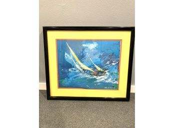 Leroy Neiman 'Sailing' Framed Art - Signed
