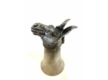 Rare Pewter Stirrup Cup - Donkey