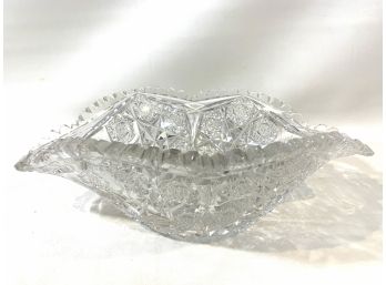Large And Heavy Antique American Brilliant Cut Crystal Vase