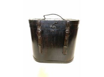 Antique Wood And Leather Traveling Case