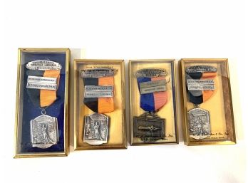 Lot Of 4 Vintage Rifle Medals 1951-1954