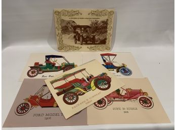 Set Of 9 Prints Of Antique American Automobiles By International Paper Co.