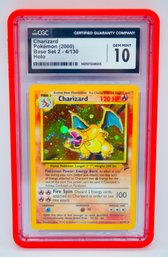 BLUE CHIP INVESTMENT!!! CGC 10 *GEM MINT* BASE SET 2 HOLOGRAPHIC POKEMON CARD!!!! POP 1 Of Only 37!!
