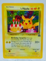 GORGEOUS HAPPY BIRTHDAY PIKACHU Black Star Promo Holographic Pokemon Card!!!