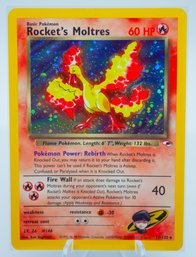ROCKET'S MOLTRES Gym Heroes Holographic Pokemon Card!!!