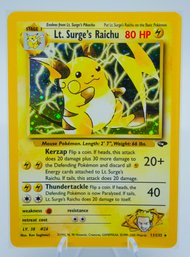 LT SURGE'S RAICHU Gym Challenge Holographic Pokemon Card!! (1)