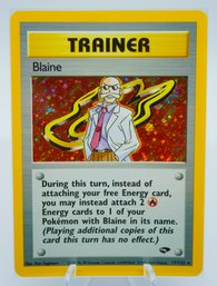 BLAINE Gym Challenge Holographic Trainer Pokemon Card!!