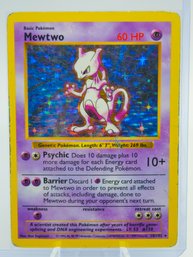 MEWTWO Shadowless Base Set Holographic Pokemon Card!!