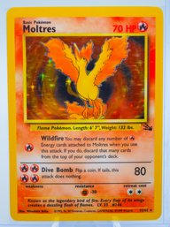 MOLTRES Fossil Set Holographic Pokemon Card!!