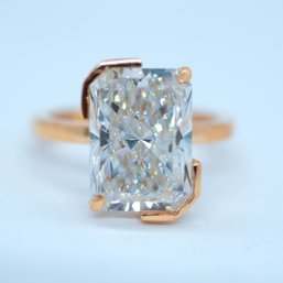 SHOWSTOPPING CUSTOM 4.52 CARAT(!) 10k ROSE GOLD DIAMOND RING - F COLOR, VS 1 CLARITY - Fully Certified By IGI