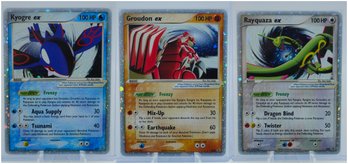 Set Of 3 English Holographic EX Promos (Incl. RAYQUAZA!!!)