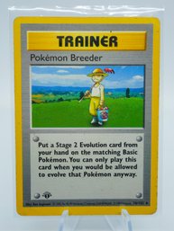 Pokemon Breeder 1ST EDITION Base Set Rare Pokemon Trainer Card!
