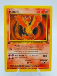 1st Edition MOLTRES Rare Fossil Set Pokemon Card!!!