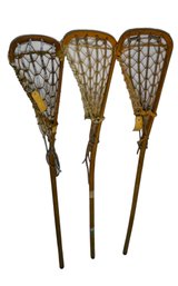 Set Of Three RARE Early 'cranBarry' Viktoria England Lacrosse Sticks!! (NOT SHIPPING)