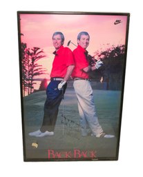 EXTREMELY RARE Nike 24x36 BACK TO BACK US Open Poster, Signed By CURTIS STRANGE (guaranteed Authentic!)