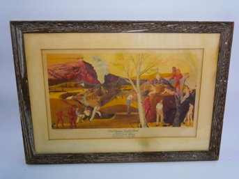 LITHOGRAPH OF 'THE FAMOUS SADDLE BACK - A Helluva Hole' Original FROM THE EKWANOK CLUB HOUSE!!!