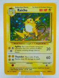 RAICHU Base Set Holographic Pokemon Card!!