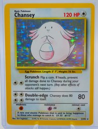 CHANSEY Base Set Holographic Pokemon Card!!