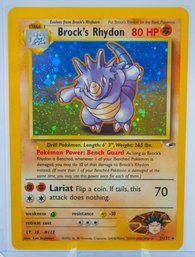 BROCK'S RHYDON Gym Heroes Set Holographic Pokemon Card!! (2)