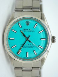 **TIFFANY DIAL** ROLEX OYSTER PERPETUAL AIRKING 34mm AUTOMATIC WATCH W/ STAINLESS ROLEX BAND!!!