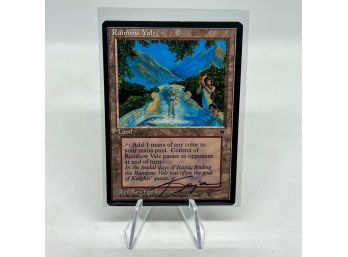 INCREDIBLE Homelands Rainbow Vale SIGNED BY ARTIST Vintage Rare Magic The Gathering Card!!!