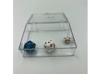 Three 20 Sided Dice In Small Case