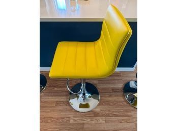 Stylish Yellow Bar Or Island Seat W/ Adjustable Height (2)