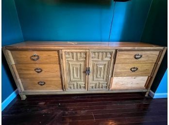 Incredible & Ornate Vintage Art Deco Influenced Lowboy Dresser (HEAVY)