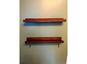 Cute Pair Of Cherry Wood Floating Shelves