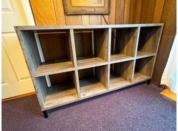 Rustic Oak 2x4 Storage Unit Bookshelf With Iron Legs