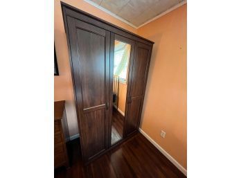Phenomenal Giant Wooden Armoire With Mirror & Two Separate Storage Sections!!