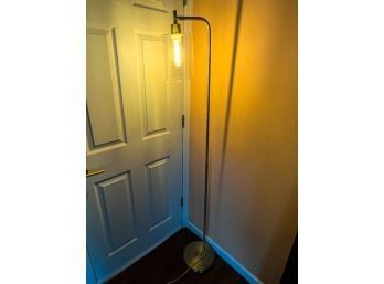 Impressive Brushed Brass & Glass Floor Lamp W Vintage-inspired LED Bulb