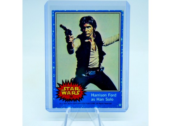 Rare HARRISON FORD As HAN SOLO Card #58 1977 Star Wars ORIGINAL SERIES 1!!