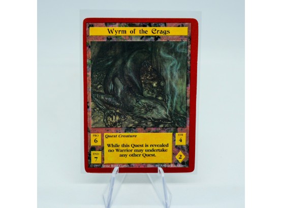 Very Rare Wyrm Of The Crags PROMO Card From British 'Quest For The Grail CCG'!!!