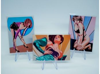 Complete Set Of 3 RARE 1994 Todd Borenstein 'The Art Of Curves' PROMO CARDS!!