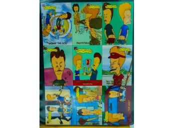 Awesome 1st Edition UNCUT PROMO SHEET Of 1994 Fleer Beavis & Butthead Cards!!!!