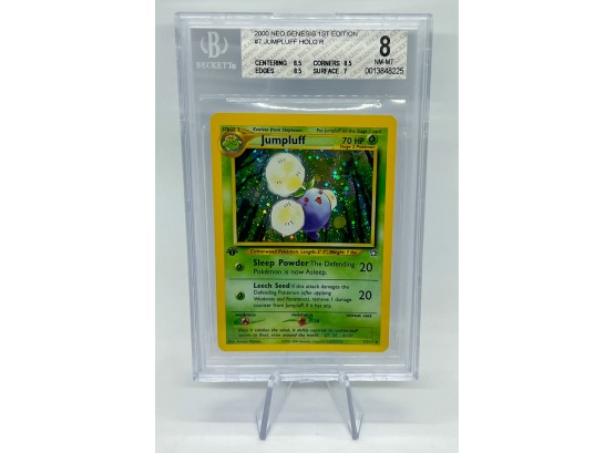 BGS 8 NM-MT 1ST EDITION JUMPLUFF Neo Genesis Holo Pokemon Card W/ 3x 8.5 SUBS!!!