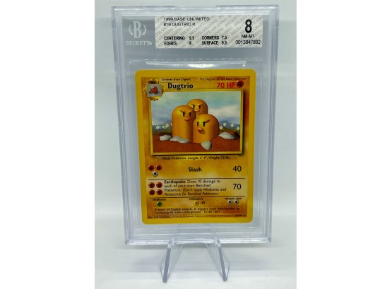 BGS 8 NM-MT Dugtrio Base Set Rare Pokemon Card! DUAL 9.5 SUBGRADES!!!