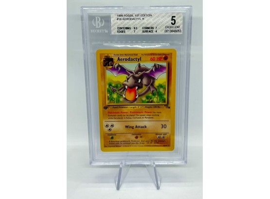 BGS 5 EX 1ST EDITION Aerodactyl Fossil Set Rare Pokemon Card!