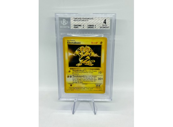 BGS 4 VG-EX Shadowless Electabuzz Rare Base Set Pokemon Card! 9 CENTERING SUBGRADE!!!!